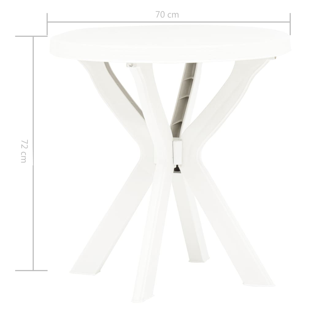Bistrotisch Weiss Ø70 cm Kunststoff